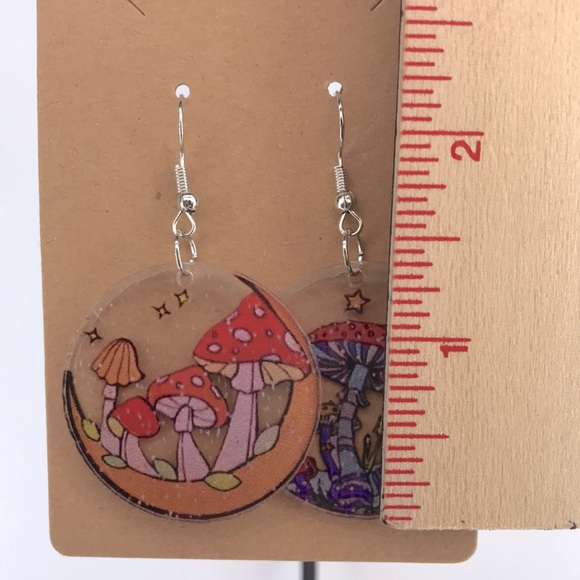 Mushroom Design Dangle Earrings Fashion Jewelry - Picture 2 of 2